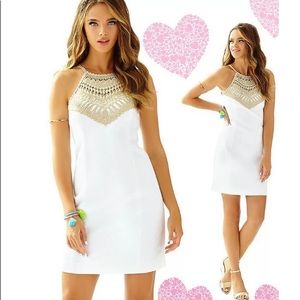 White/gold trim Lily Pulitzer skort dress. Only worn once.